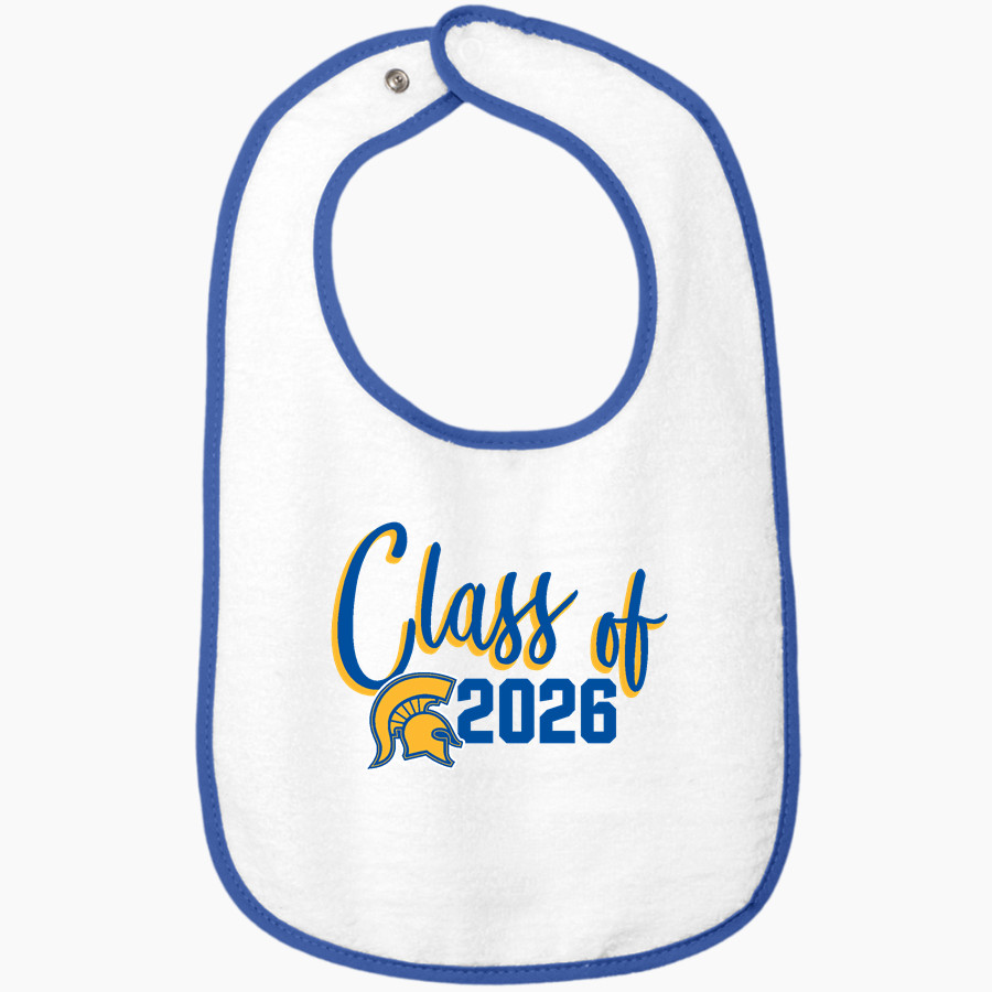 MASON CO CENTRAL HIGH SCHOOL SPARTANS Rabbit Skins Infant Contrast Trim Terry Bib