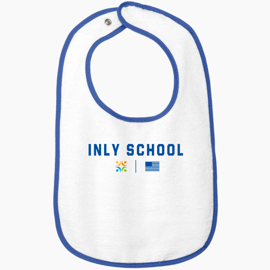 Inly School Rabbit Skins Infant Contrast Trim Terry Bib