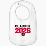 Jamesville DeWitt Red Rams <span class="pdp-name-mascot">Jamesville DeWitt Red Rams or JD Red Rams</span> Rabbit Skins Infant Contrast Trim Terry Bib Front Thumbnail