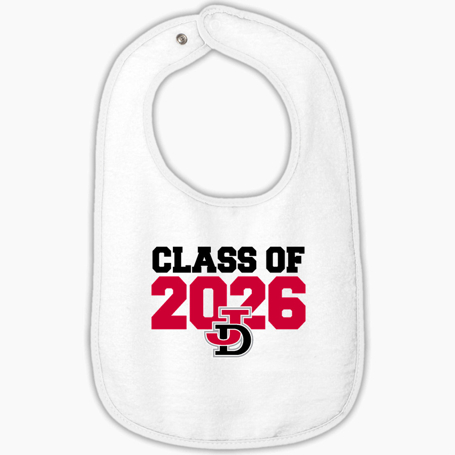 Jamesville DeWitt Red Rams <span class="pdp-name-mascot">Jamesville DeWitt Red Rams or JD Red Rams</span> Rabbit Skins Infant Contrast Trim Terry Bib