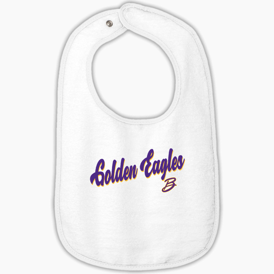 BELLBROOK GOLDEN EAGLES The Official Online Store <span class="pdp-name-mascot">BELLBROOK GOLDEN EAGLES</span> Rabbit Skins Infant Contrast Trim Terry Bib