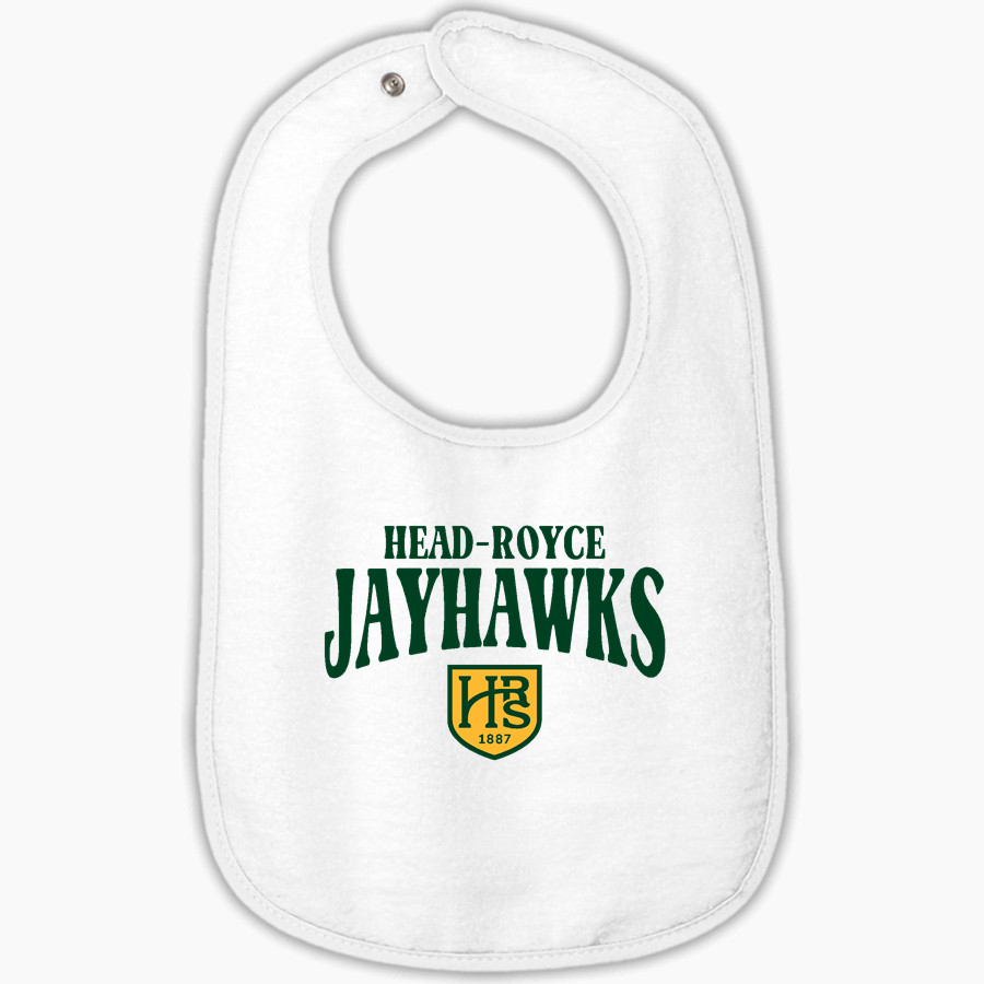Head-Royce Jayhawks <span class="pdp-name-mascot">Head-Royce Jayhawks</span> Rabbit Skins Infant Contrast Trim Terry Bib