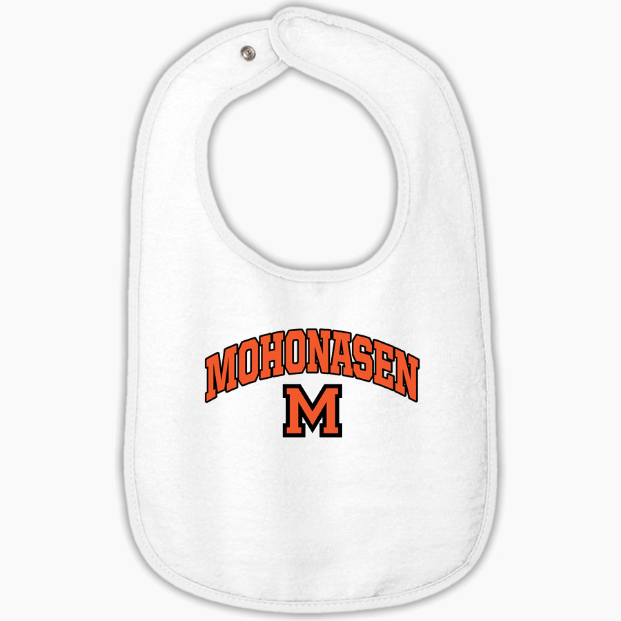 Mohonasen Warriors <span class="pdp-name-mascot">Mohonasen Warriors</span> Rabbit Skins Infant Contrast Trim Terry Bib