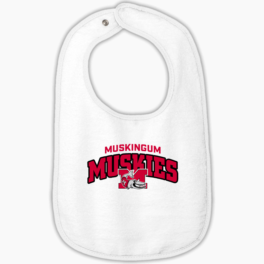 Muskingum Muskies Rabbit Skins Infant Contrast Trim Terry Bib