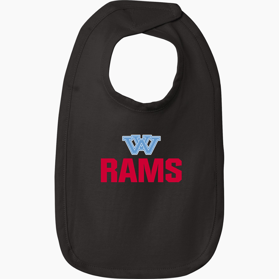 West Valley Rams Online Store <span class="pdp-name-mascot">West Valley Rams</span> Rabbit Skins Infant Premium Jersey Bib