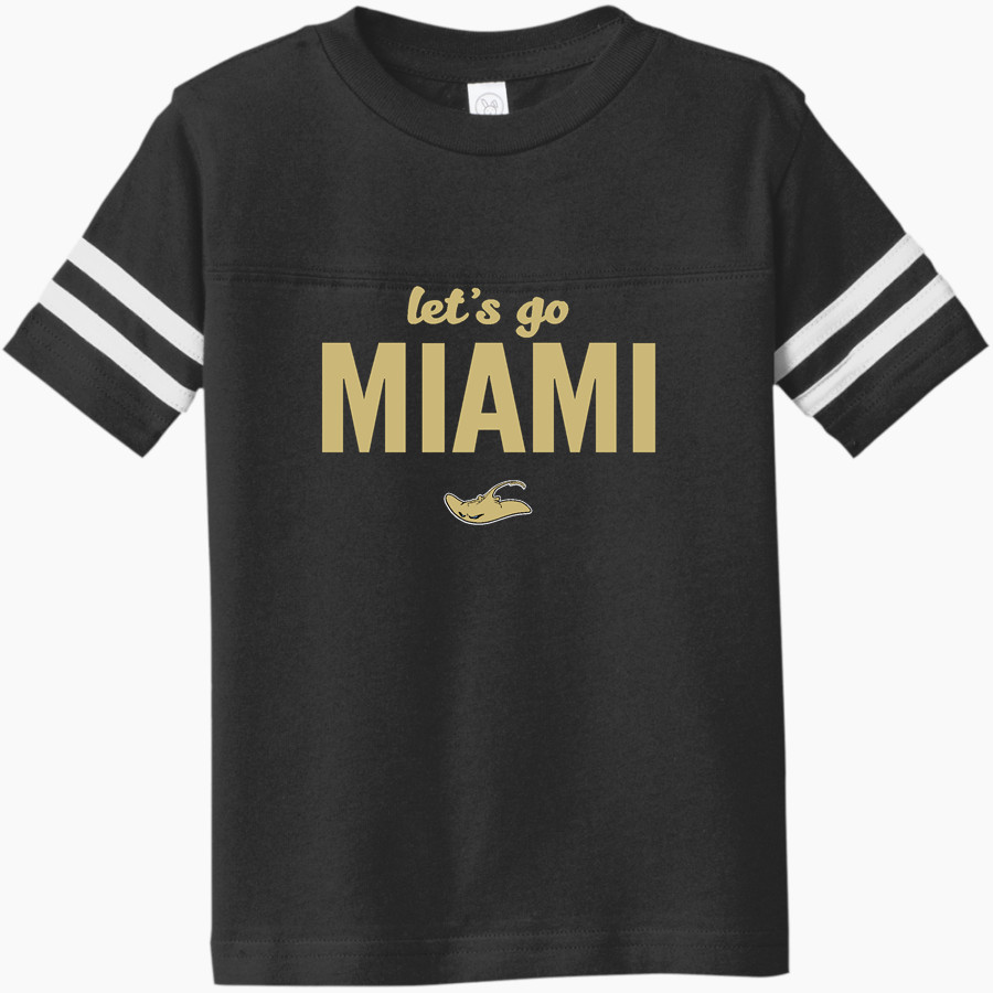 MIAMI SENIOR HIGH SCHOOL STINGAREES Rabbit Skins Toddler Football Fine Jersey T-Shirt
