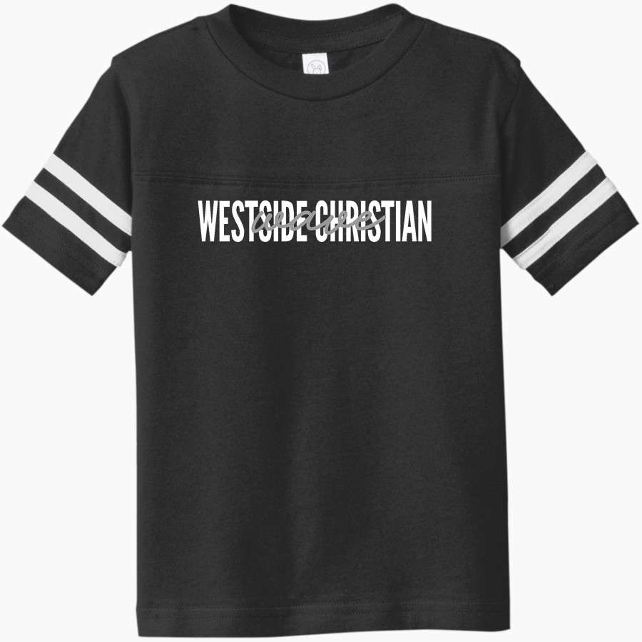 Westside Christian Wave <span class="pdp-name-mascot">Westside Christian Wave</span> Rabbit Skins Toddler Football Fine Jersey T-Shirt