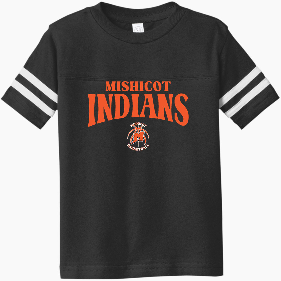 MISHICOT HIGH SCHOOL INDIANS <span class="pdp-name-mascot">MISHICOT INDIANS</span> Rabbit Skins Toddler Football Fine Jersey T-Shirt