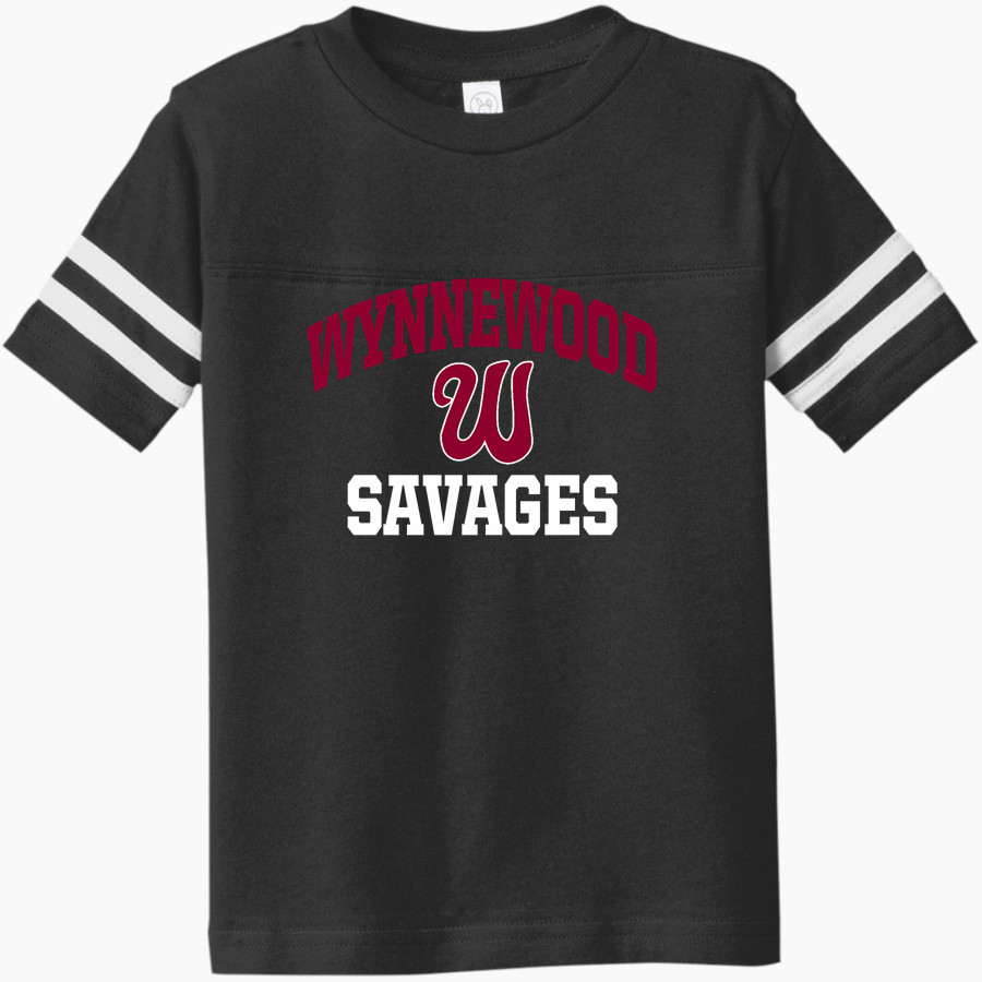 WYNNEWOOD HIGH SCHOOL SAVAGES <span class="pdp-name-mascot">WYNNEWOOD SAVAGES</span> Rabbit Skins Toddler Football Fine Jersey T-Shirt
