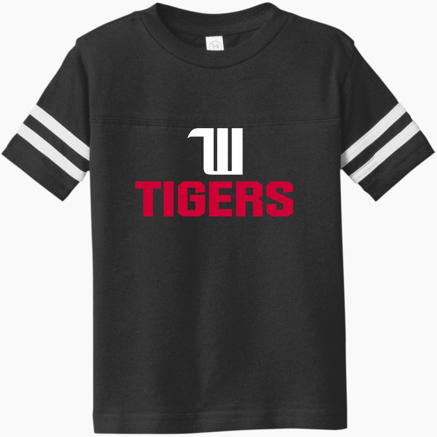 Wittenberg University Tigers <span class="pdp-name-mascot">Wittenberg University Tigers</span> Rabbit Skins Toddler Football Fine Jersey T-Shirt
