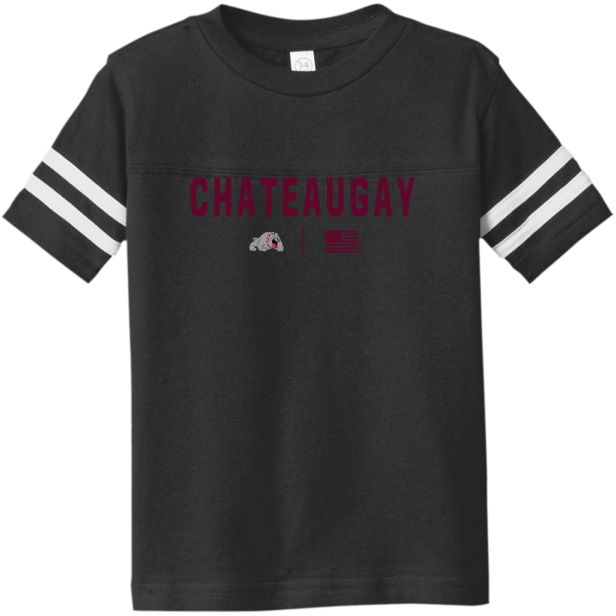 CHATEAUGAY CENTRAL HIGH SCHOOL BULLDOGS <span class="pdp-name-mascot">CHATEAUGAY BULLDOGS</span> Rabbit Skins Toddler Football Fine Jersey T-Shirt