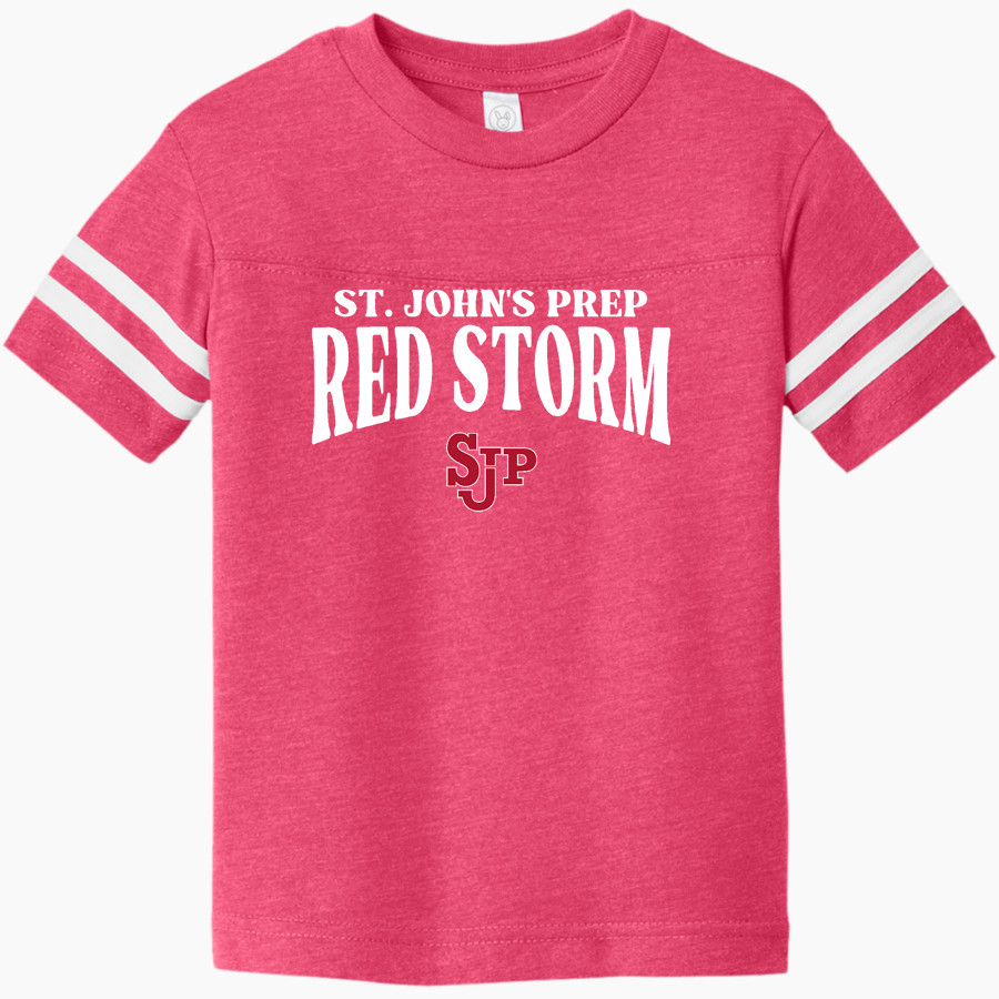 St. John's Prep Red Storm <span class="pdp-name-mascot">St. John's Red Storm</span> Rabbit Skins Toddler Football Fine Jersey T-Shirt