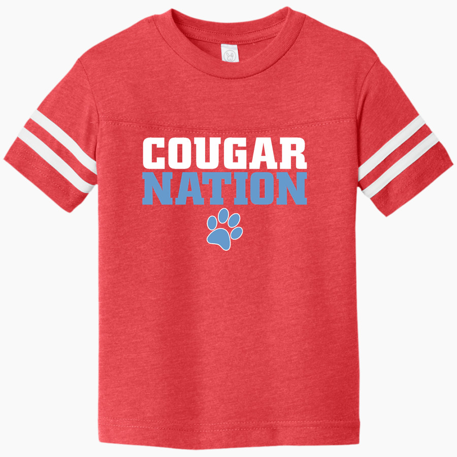 CROW HIGH SCHOOL Cougars Online Store Rabbit Skins Toddler Football Fine Jersey T-Shirt