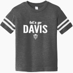 DAVIS SENIOR HIGH SCHOOL BLUE DEVILS <span class="pdp-name-mascot">DAVIS BLUE DEVILS</span> Rabbit Skins Toddler Football Fine Jersey T-Shirt Front Thumbnail