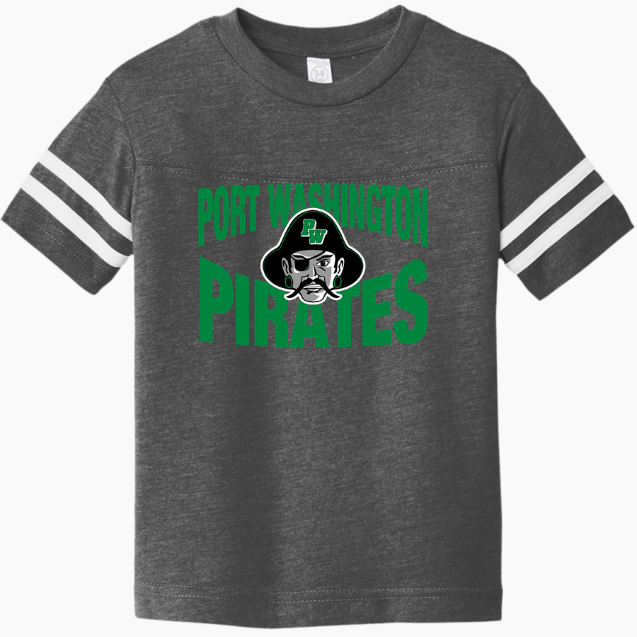 PORT WASHINGTON HIGH SCHOOL PIRATES <span class="pdp-name-mascot">PORT WASHINGTON PIRATES</span> Rabbit Skins Toddler Football Fine Jersey T-Shirt