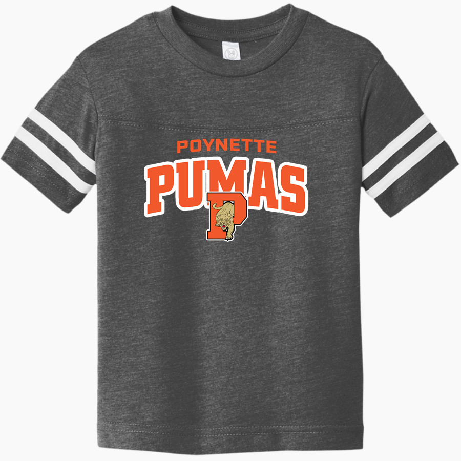 POYNETTE HIGH SCHOOL PUMAS <span class="pdp-name-mascot">POYNETTE PUMAS</span> Rabbit Skins Toddler Football Fine Jersey T-Shirt