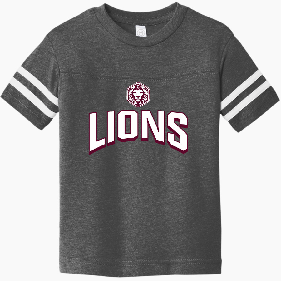 FAITH CHRISTIAN ACADEMY LIONS <span class="pdp-name-mascot">FAITH LIONS</span> Rabbit Skins Toddler Football Fine Jersey T-Shirt