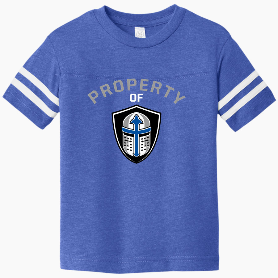 Christendom College Online Store <span class="pdp-name-mascot">Christendom College Crusaders</span> Rabbit Skins Toddler Football Fine Jersey T-Shirt