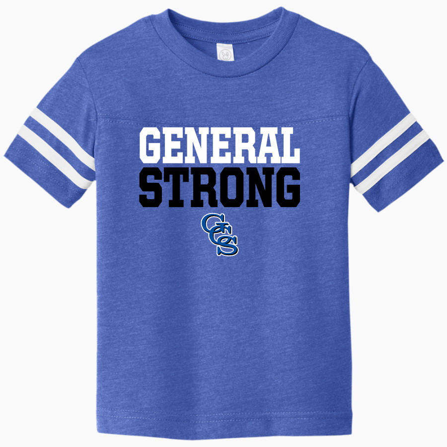 GEORGIA CHRISTIAN SCHOOL GENERALS Rabbit Skins Toddler Football Fine Jersey T-Shirt