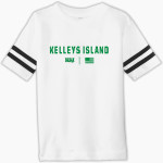 Kelleys Island Green Devils Rabbit Skins Toddler Football Fine Jersey T-Shirt Front Thumbnail