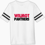 WILMOT UNION HIGH SCHOOL PANTHERS Rabbit Skins Toddler Football Fine Jersey T-Shirt Front Thumbnail