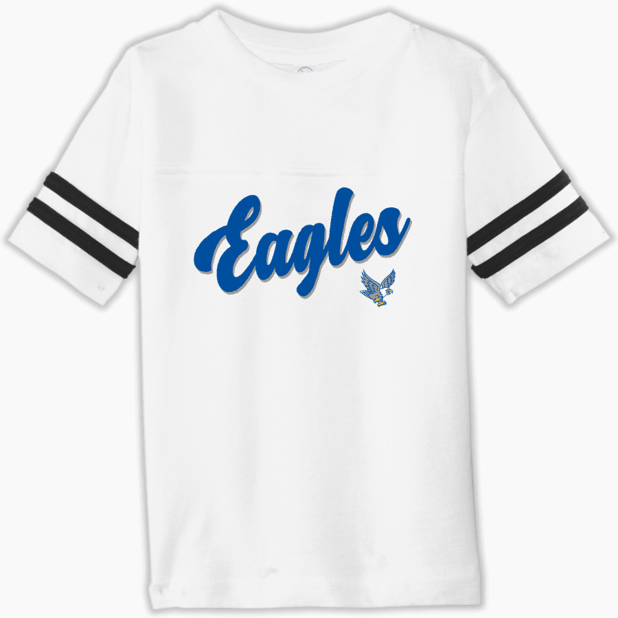 Eisenhower Elementary School Eagles Rabbit Skins Toddler Football Fine Jersey T-Shirt