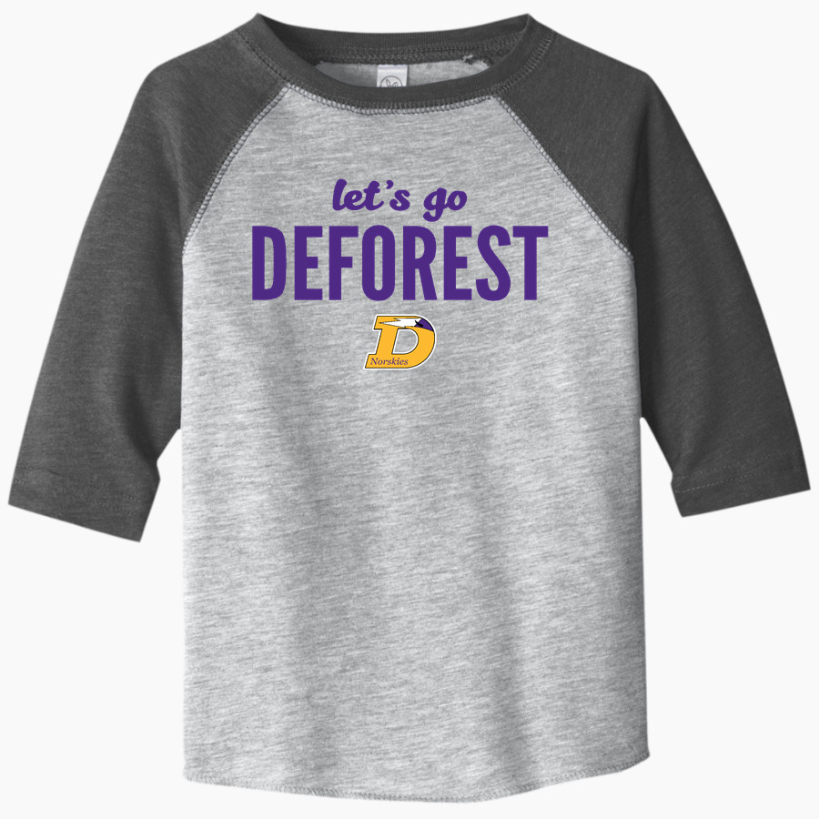 DEFOREST HIGH SCHOOL NORSKIES Rabbit Skins Toddler Baseball Fine Jersey T-Shirt