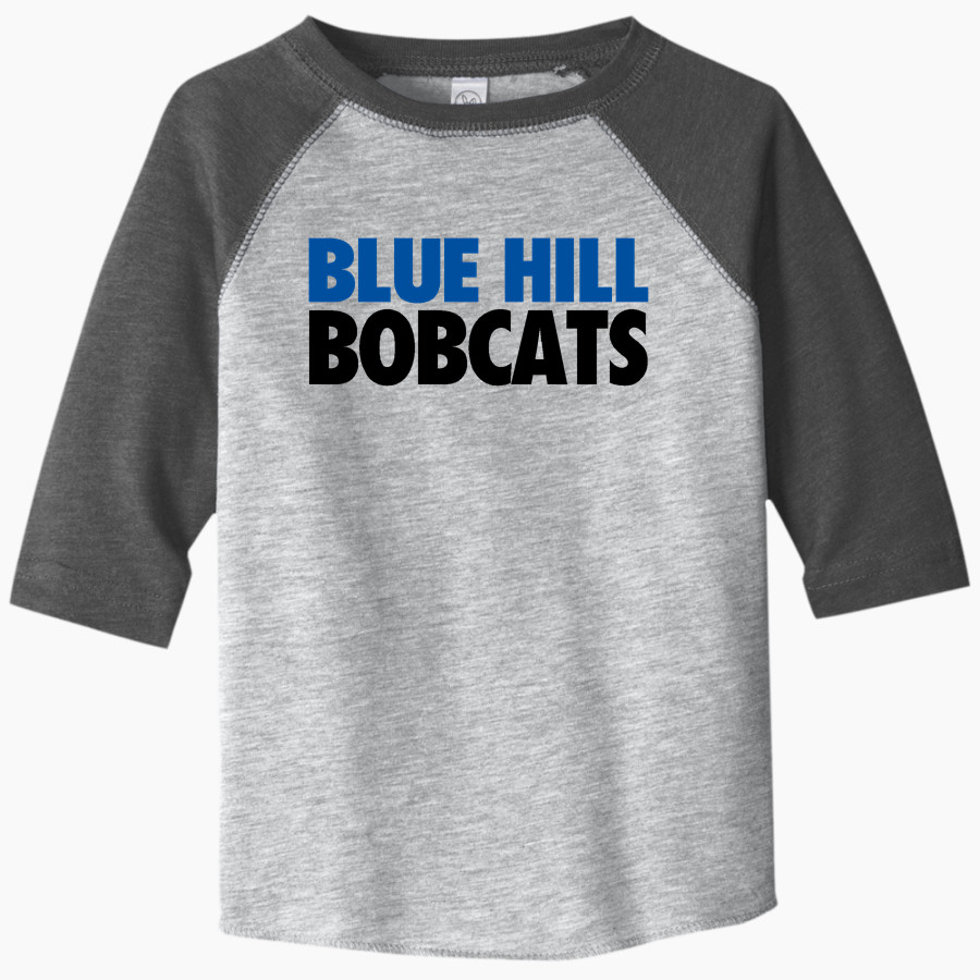 Blue Hill Bobcats <span class="pdp-name-mascot">Blue Hill Community School District Bobcats</span> Rabbit Skins Toddler Baseball Fine Jersey T-Shirt