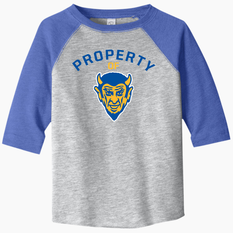BELLWOOD-ANTIS HIGH SCHOOL BLUE DEVILS <span class="pdp-name-mascot">BELLWOOD - ANTIS BLUE DEVILS</span> Rabbit Skins Toddler Baseball Fine Jersey T-Shirt