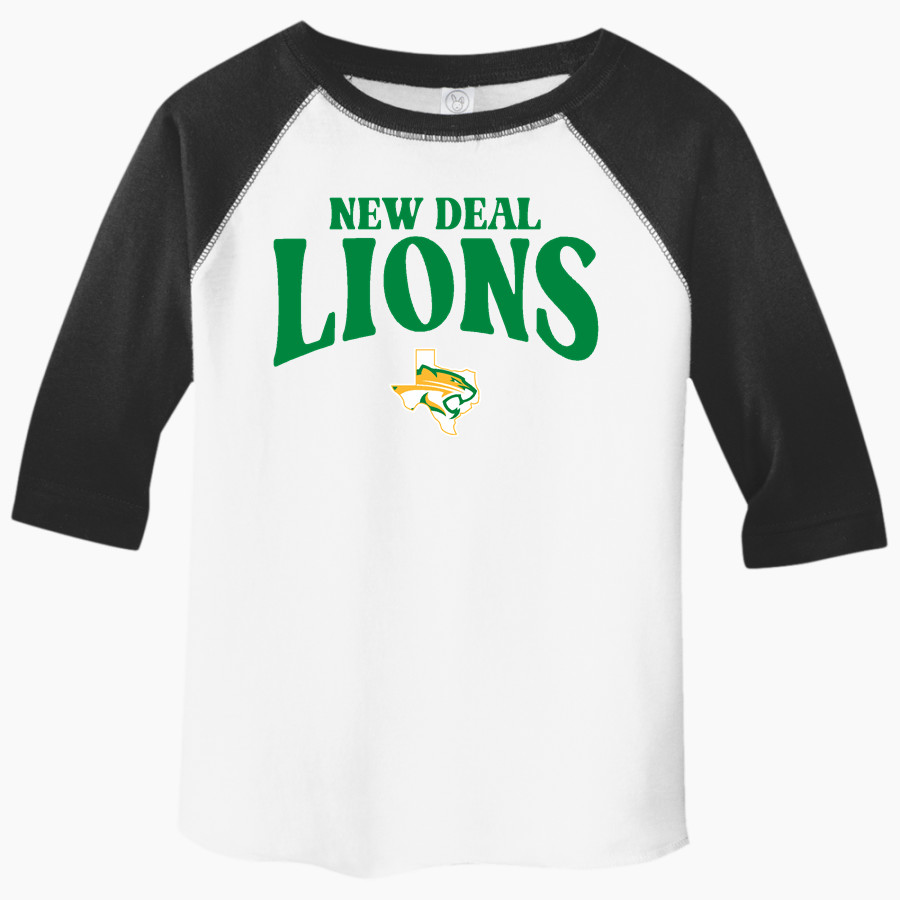 NEW DEAL HIGH SCHOOL LIONS <span class="pdp-name-mascot">NEW DEAL LIONS</span> Rabbit Skins Toddler Baseball Fine Jersey T-Shirt