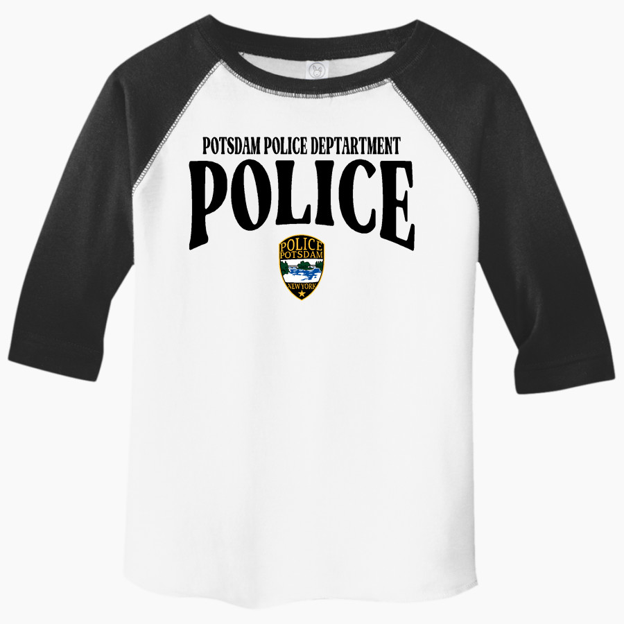 Potsdam Police Deptartment Police <span class="pdp-name-mascot">Potsdam Police Deptartment Police</span> Rabbit Skins Toddler Baseball Fine Jersey T-Shirt