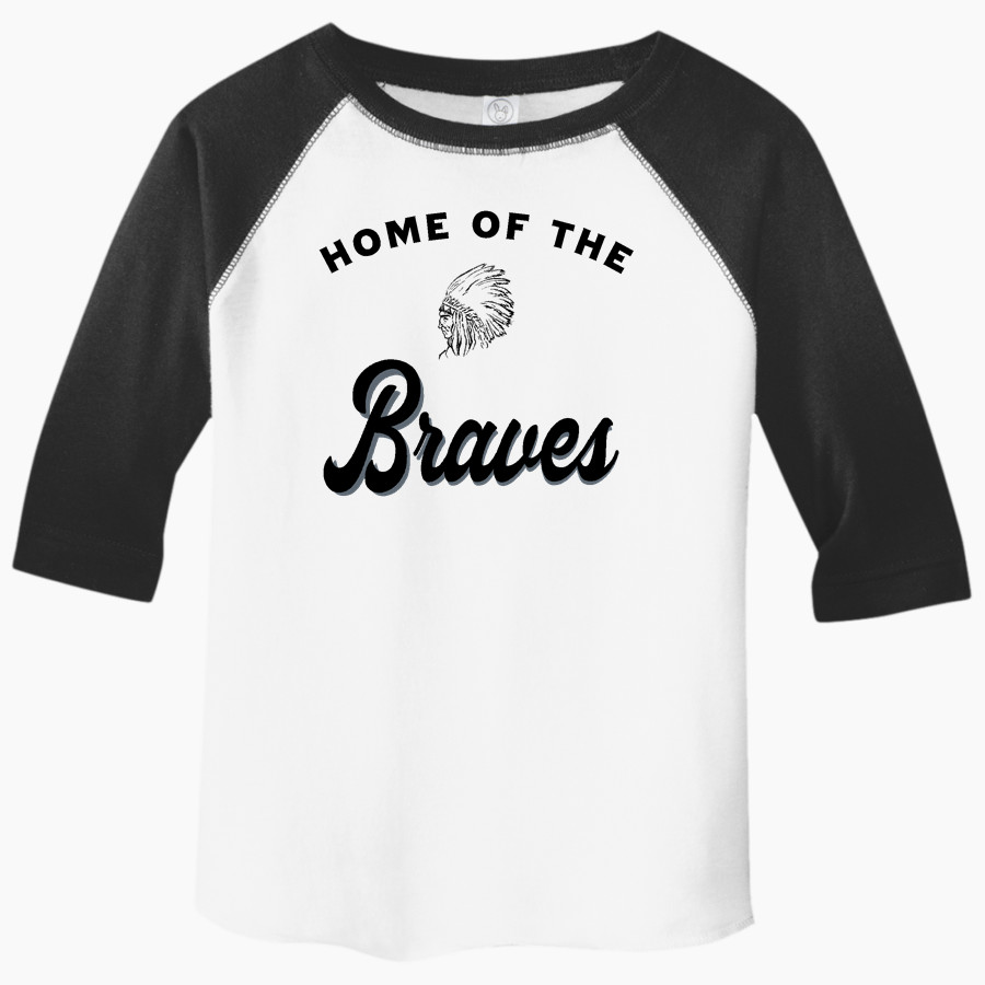 MANDAN HIGH SCHOOL BRAVES <span class="pdp-name-mascot">MANDAN BRAVES</span> Rabbit Skins Toddler Baseball Fine Jersey T-Shirt