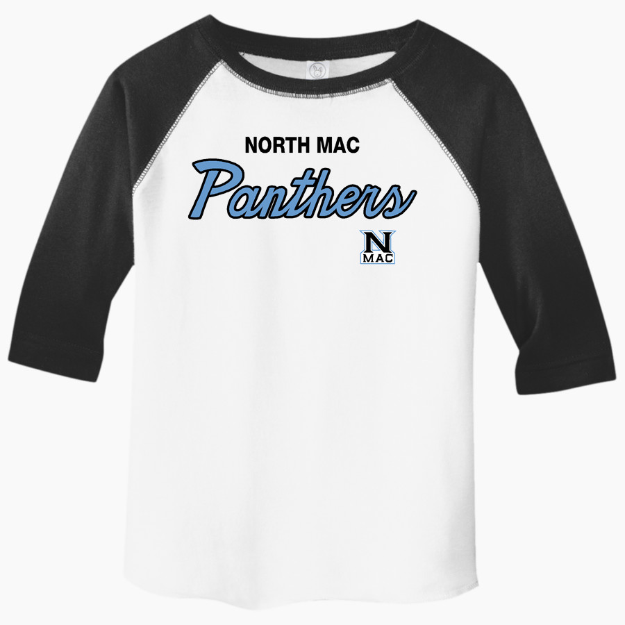 NORTH MAC HIGH SCHOOL PANTHERS <span class="pdp-name-mascot">NORTH MAC PANTHERS</span> Rabbit Skins Toddler Baseball Fine Jersey T-Shirt