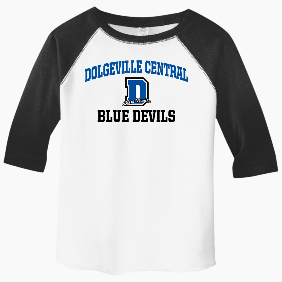 Dolgeville Central Blue Devils <span class="pdp-name-mascot">Dolgeville Central Blue Devils</span> Rabbit Skins Toddler Baseball Fine Jersey T-Shirt