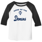 MC INTOSH HIGH SCHOOL DEMONS <span class="pdp-name-mascot">MC INTOSH DEMONS</span> Rabbit Skins Toddler Baseball Fine Jersey T-Shirt Front Thumbnail