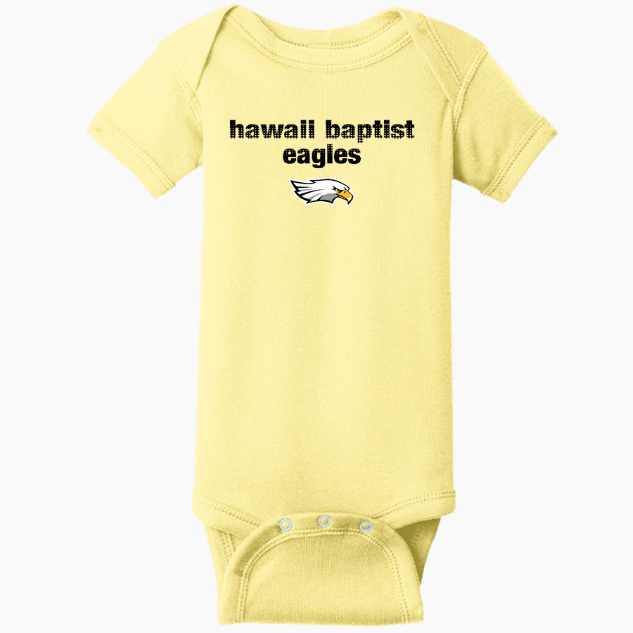 Hawaii Baptist Eagles <span class="pdp-name-mascot">HBA Eagles</span> Rabbit Skins Infant Short Sleeve Baby Rib Onesie