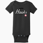 APIS Hawks <span class="pdp-name-mascot">Asia Pacific International GreenHawks</span> Rabbit Skins Infant Short Sleeve Baby Rib Onesie Front Thumbnail