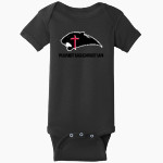 Plumstead Christian Panthers Rabbit Skins Infant Short Sleeve Baby Rib Onesie Front Thumbnail