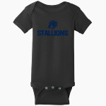 Godley Station Stallions Rabbit Skins Infant Short Sleeve Baby Rib Onesie Front Thumbnail