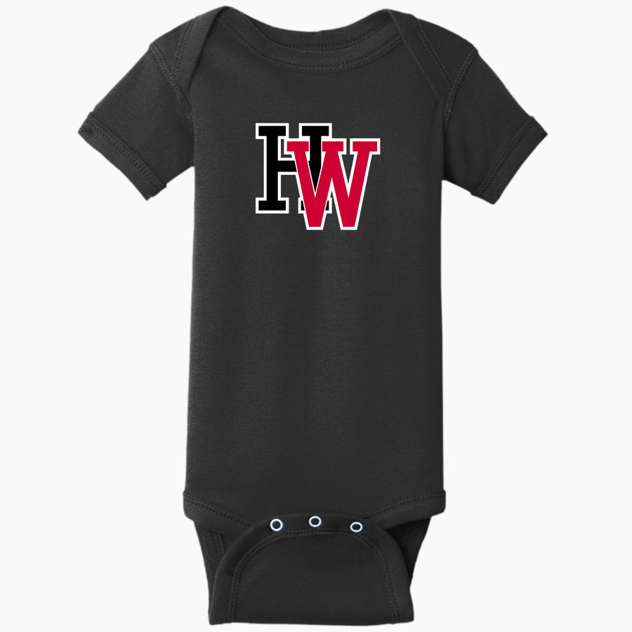 Harvard-Westlake The Official Online Store <span class="pdp-name-mascot">Harvard-Westlake Wolverines</span> Rabbit Skins Infant Short Sleeve Baby Rib Onesie