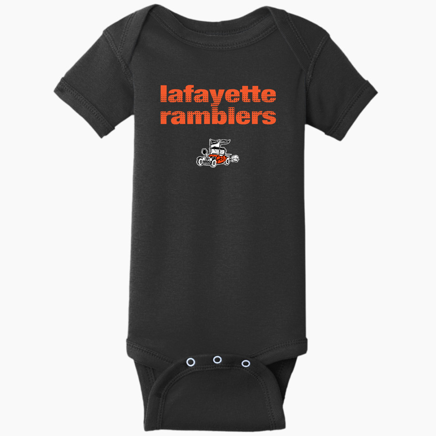 Lafayette Ramblers Rabbit Skins Infant Short Sleeve Baby Rib Onesie