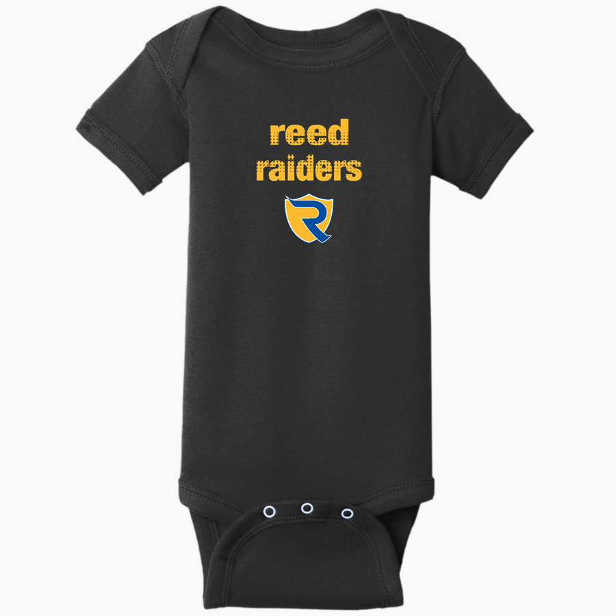 REED HIGH SCHOOL REED RAIDERS <span class="pdp-name-mascot">REED REED RAIDERS</span> Rabbit Skins Infant Short Sleeve Baby Rib Onesie