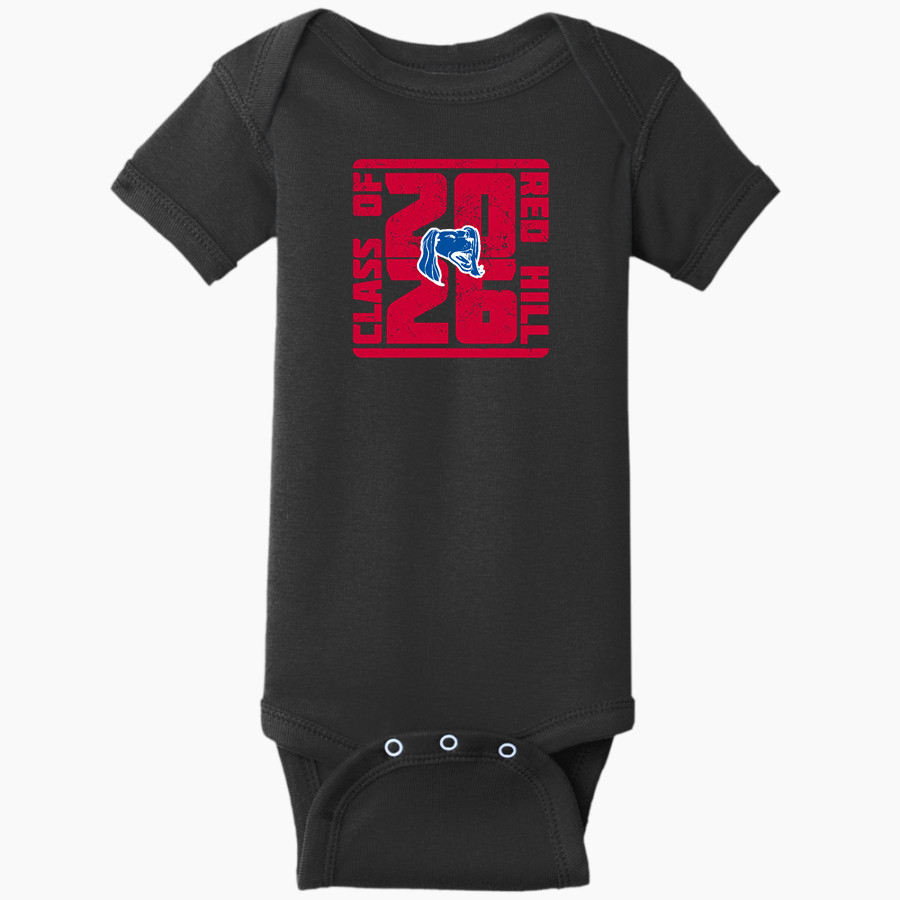 RED HILL HIGH SCHOOL SALUKIS <span class="pdp-name-mascot">RED HILL SALUKIS</span> Rabbit Skins Infant Short Sleeve Baby Rib Onesie