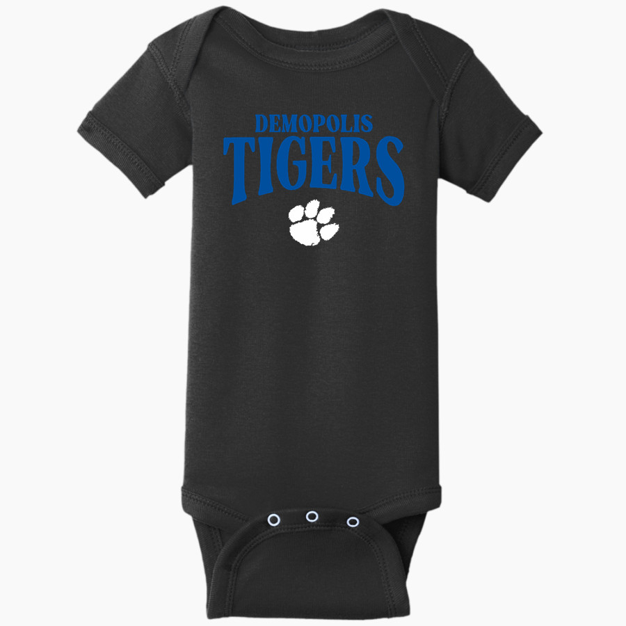 Demopolis Tigers <span class="pdp-name-mascot">Demopolis Tigers</span> Rabbit Skins Infant Short Sleeve Baby Rib Onesie