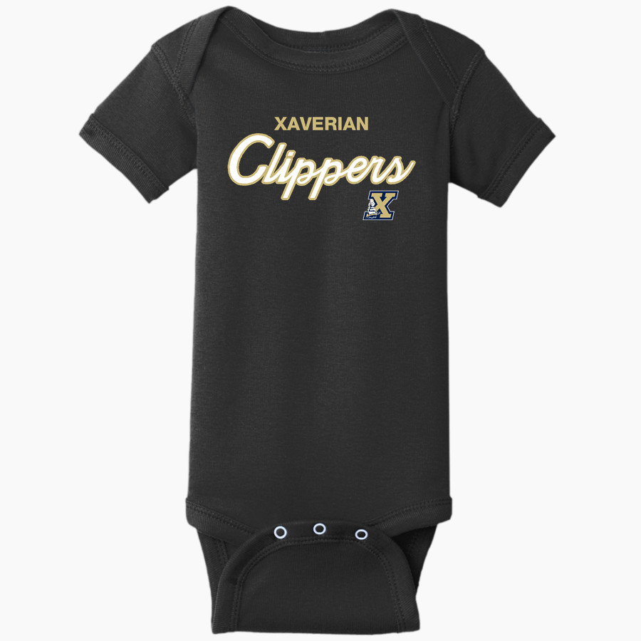 Xaverian Clippers The Official Online Store Rabbit Skins Infant Short Sleeve Baby Rib Onesie