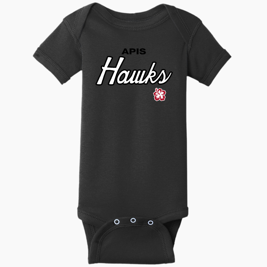 APIS Hawks <span class="pdp-name-mascot">Asia Pacific International GreenHawks</span> Rabbit Skins Infant Short Sleeve Baby Rib Onesie