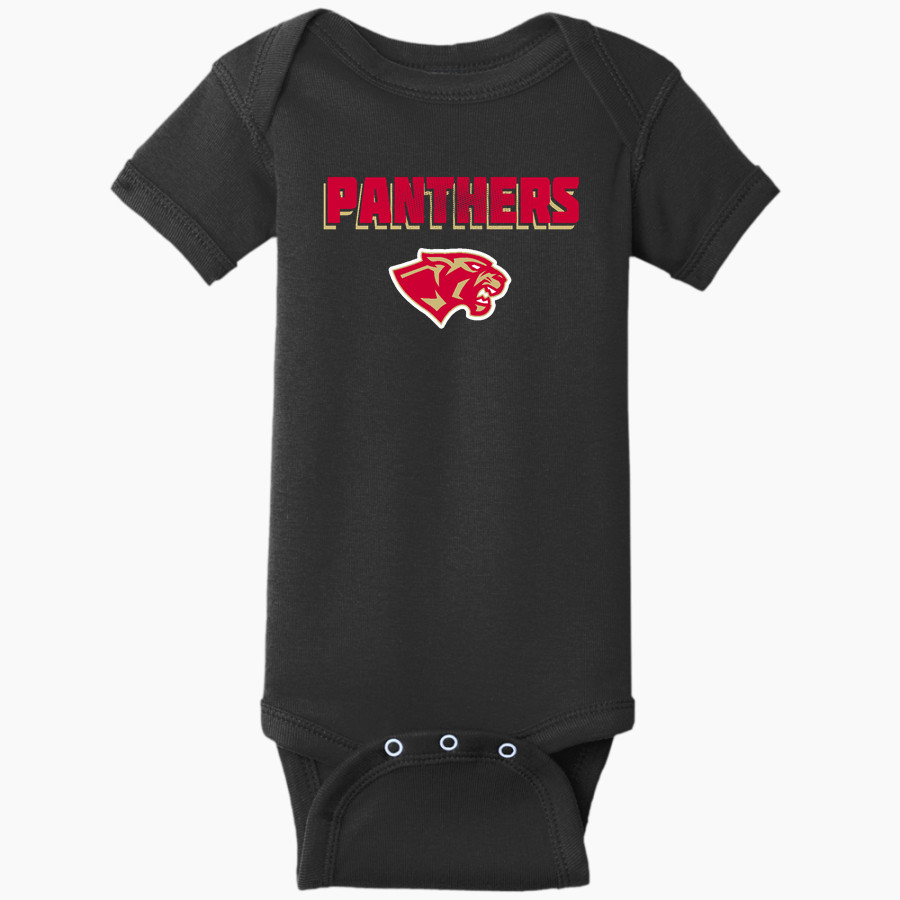 CANEY CREEK HIGH SCHOOL PANTHERS Rabbit Skins Infant Short Sleeve Baby Rib Onesie