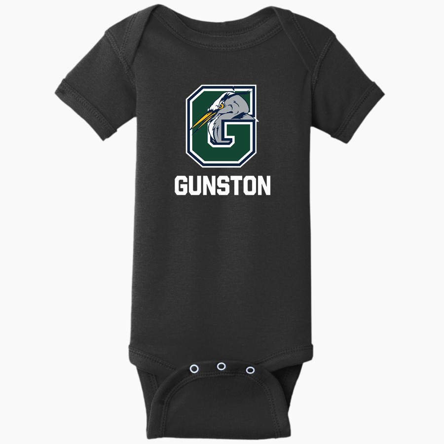 Gunston Herons Rabbit Skins Infant Short Sleeve Baby Rib Onesie