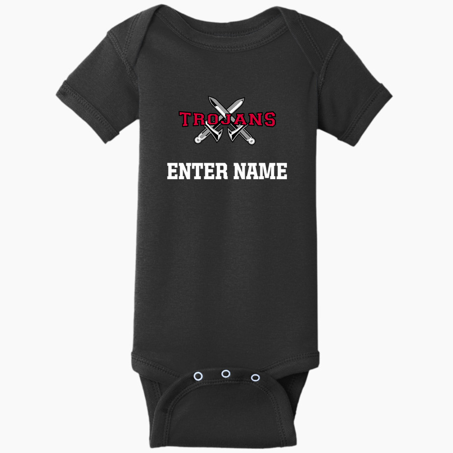 HAMILTON COUNTY HIGH SCHOOL TROJANS <span class="pdp-name-mascot">HAMILTON COUNTY TROJANS</span> Rabbit Skins Infant Short Sleeve Baby Rib Onesie