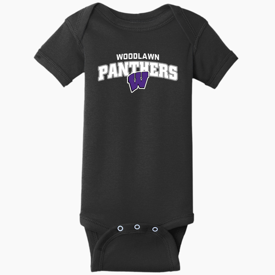 Woodlawn Panthers <span class="pdp-name-mascot">Woodlawn Panthers</span> Rabbit Skins Infant Short Sleeve Baby Rib Onesie